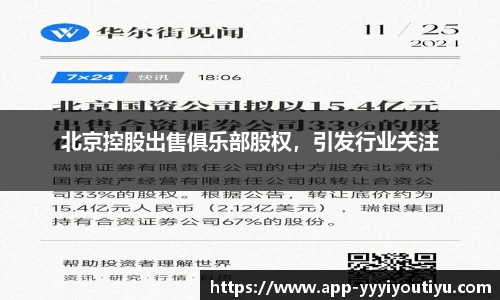 北京控股出售俱乐部股权，引发行业关注