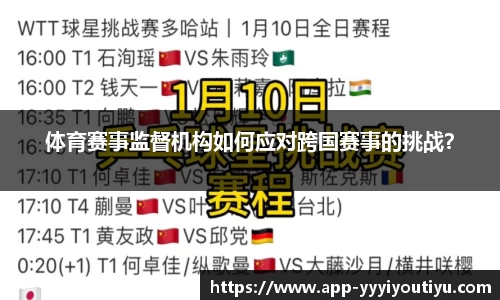 体育赛事监督机构如何应对跨国赛事的挑战？
